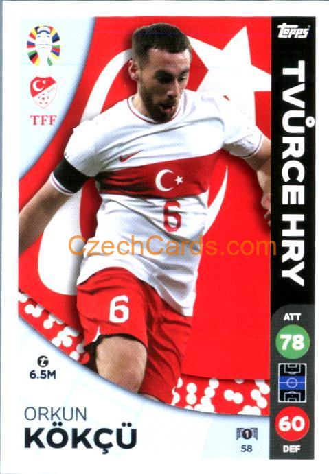 Orkun Kokcu 2024 Topps Match Attax EURO LIDL Czech edition #58