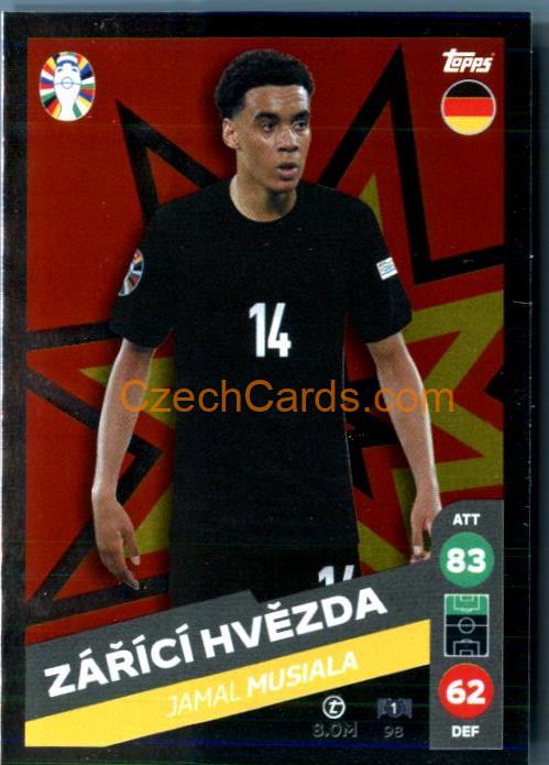 Jamal Musiala 2024 Topps Match Attax EURO LIDL Czech edition foil #98