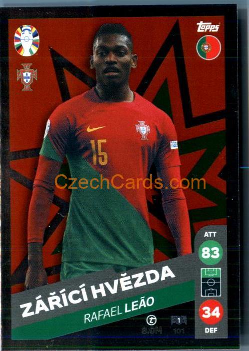 Rafael Leao 2024 Topps Match Attax EURO LIDL Czech edition foil #101