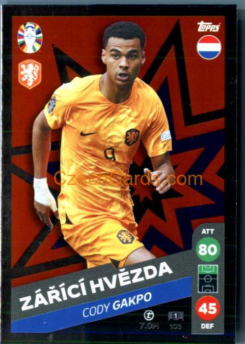 Cody Gakpo 2024 Topps Match Attax EURO LIDL Czech edition foil #103