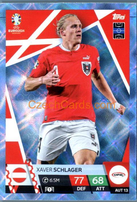 Xaver Schlager 2024 EURO Match Attax Crystal Parallel #AUT13