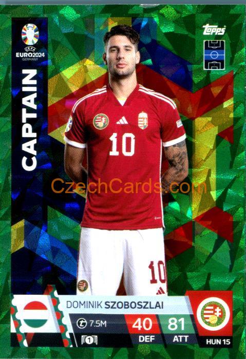 Dominik Szoboszlai 2024 EURO Match Attax Captain green parallel #HUN15