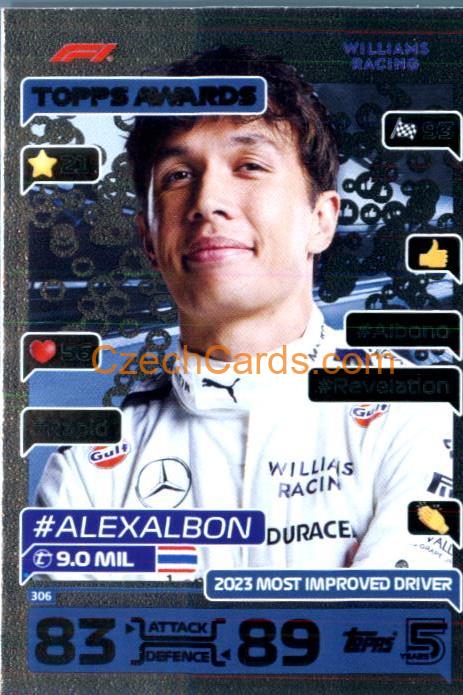 Alex Albon Topps Awards 2024 Topps Turbo Attax #306