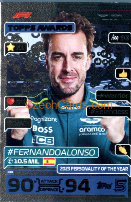 Fernando Alonso Topps Awards 2024 Topps Turbo Attax #308