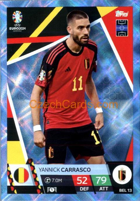 Yannick Carrasco 2024 EURO Match Attax crystal parallel #BEL13