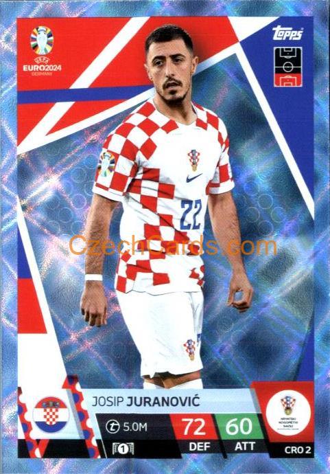 Josip Juranović 2024 EURO Match Attax crystal parallel #CRO2