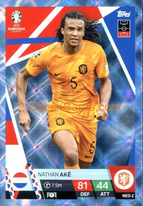 Nathan Aké 2024 EURO Match Attax crystal parallel #NED2