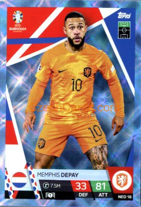 Memphis Depay 2024 EURO Match Attax crystal parallel #NED18