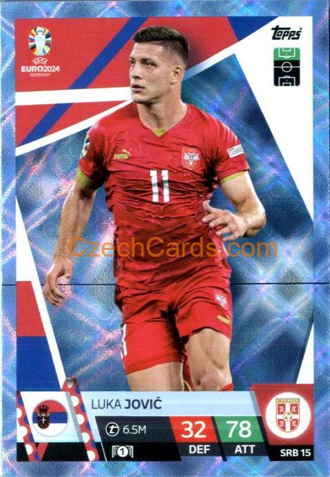Luka Jović 2024 EURO Match Attax crystal parallel #SRB15