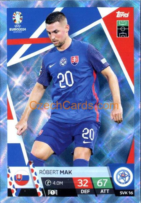 Róbert Mak 2024 EURO Match Attax crystal parallel #SVK16