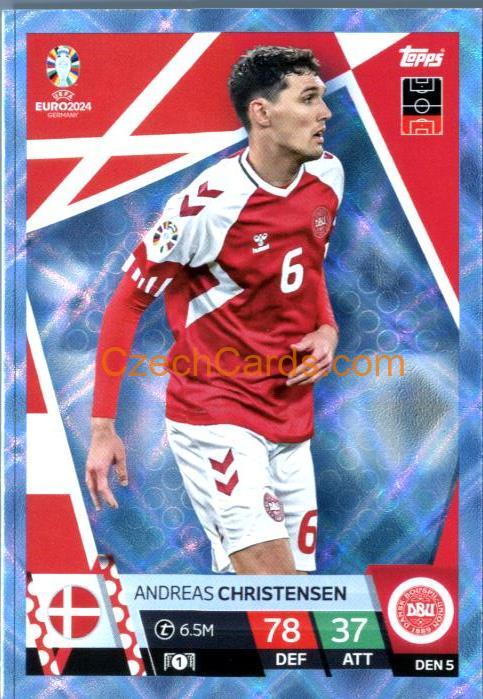Andreas Christensen 2024 EURO Match Attax crystal parallel #DEN5