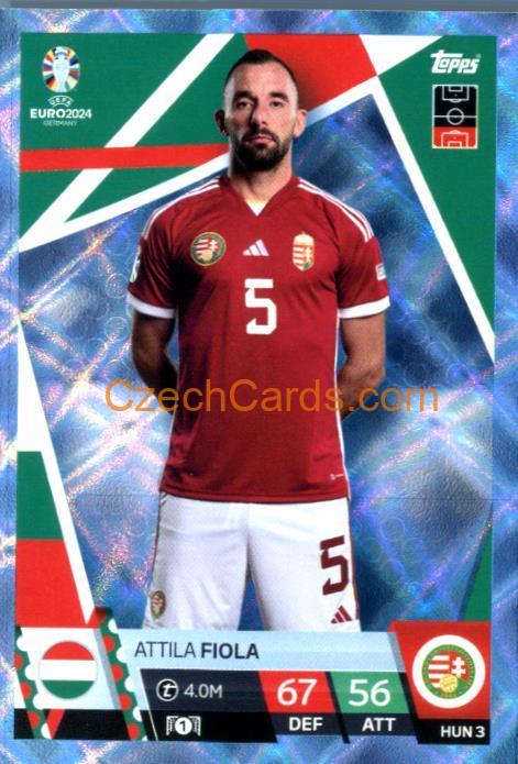 Attila Fiola 2024 EURO Match Attax crystal parallel #HUN3