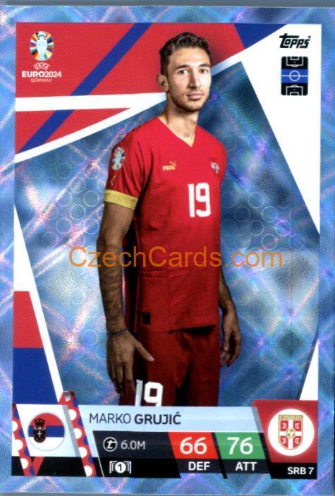 Marko Grujić 2024 EURO Match Attax crystal parallel #SRB7