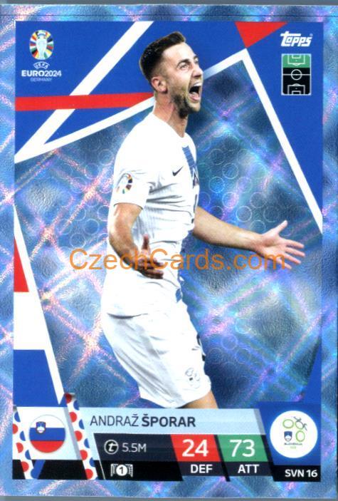Andraž Šporar 2024 EURO Match Attax crystal parallel #SVN16
