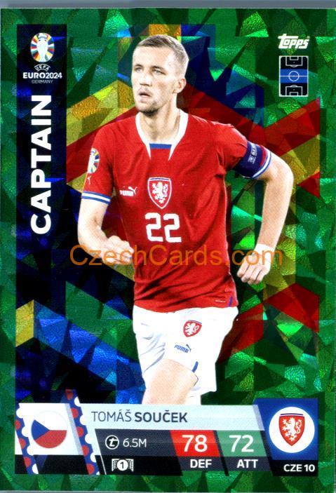 Tomáš Souček 2024 EURO Match Attax Captain green parallel #CZE10