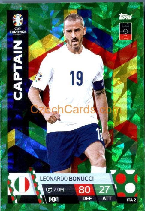 Leonardo Bonucci 2024 EURO Match Attax Captain green parallel #ITA2