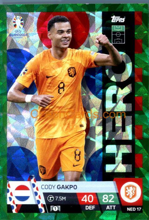 Cody Gakpo 2024 EURO Match Attax Hero green parallel #NED17