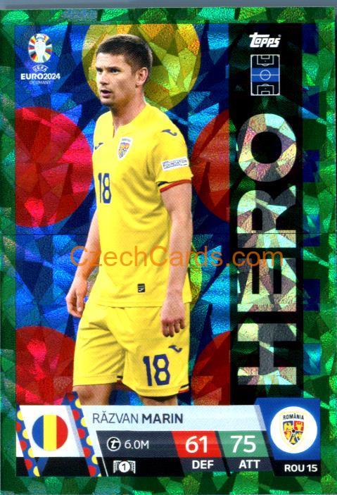 Răzvan Marin 2024 EURO Match Attax Hero green parallel #ROU15