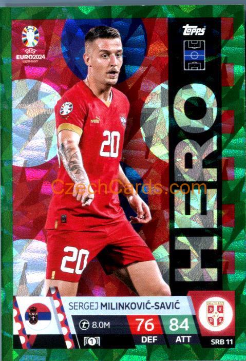 Sergej Milinković-Savić 2024 EURO Match Attax Hero green parallel #SRB11