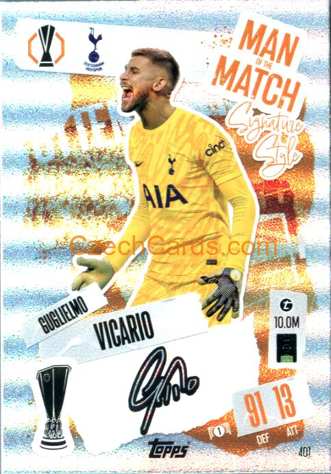 Guglielmo Vicario 2024/25 Match Attax Man of the Match #401
