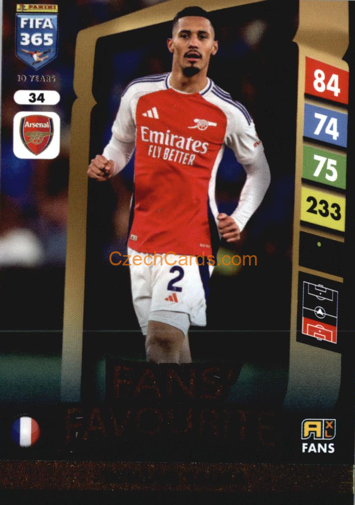William Saliba 2025 FIFA 365 Adrenalyn Fans #34
