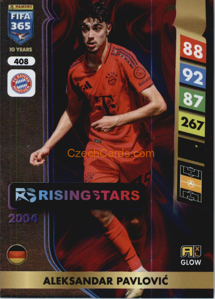 Aleksandar Pavlović 2025 FIFA 365 Adrenalyn GLOW / Rising Star #408