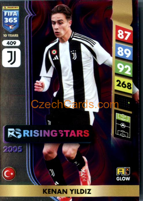 Kenan Yıldız 2025 FIFA 365 Adrenalyn GLOW / Rising Star #409