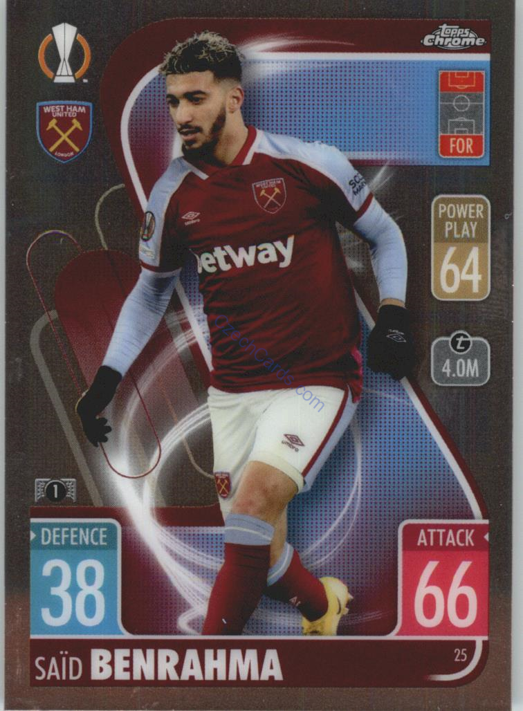 Saïd Benrahma Match Attax Chrome CL 2021/22 #25