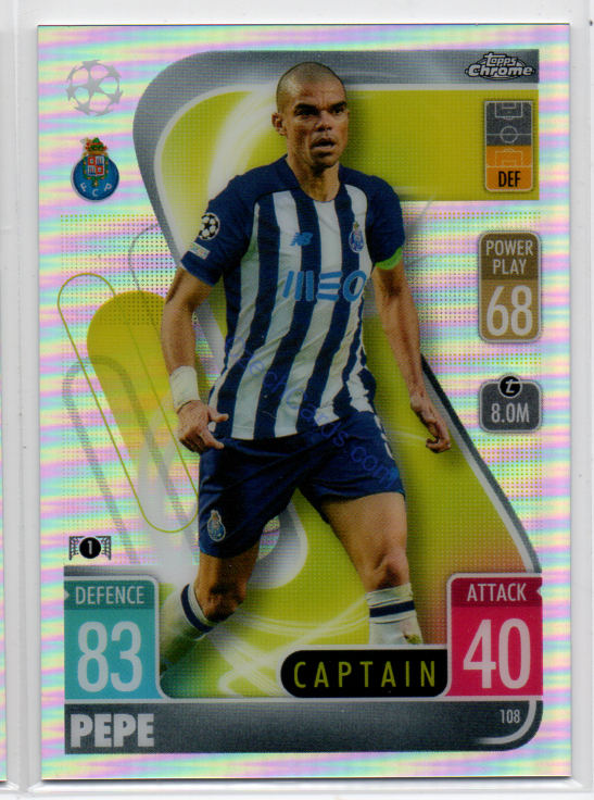 Pepe Match Attax Chrome CL 2021/22 #108 refractor