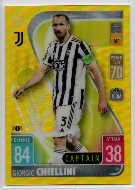 Giorgio Chiellini Match Attax Chrome CL 2021/22 #166 Gold /75