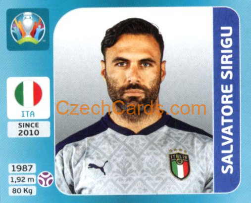 Salvatore Sirigu 2020 Panini UEFA Euro Tournament Ed. Blue #9