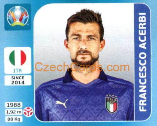 Francesco Acerbi 2020 Panini UEFA Euro Tournament Ed. Blue #10