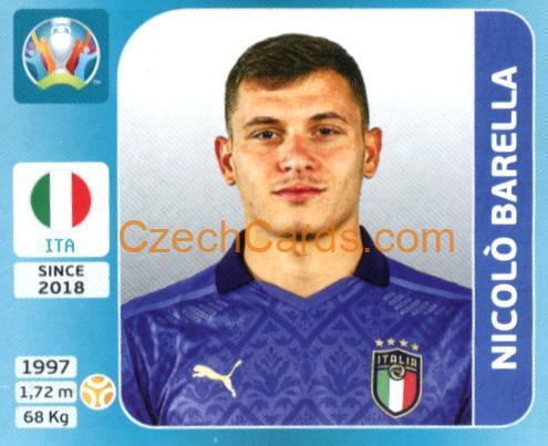 Nicolo Barella 2020 Panini UEFA Euro Tournament Ed. Blue #16
