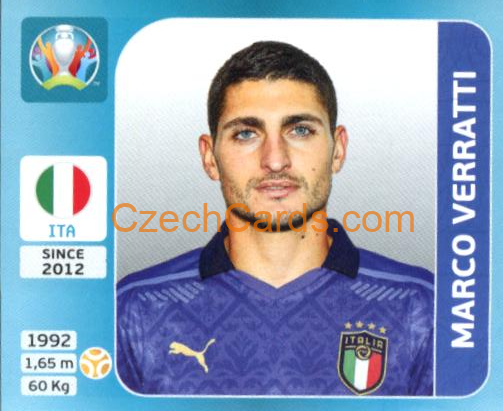 Marco Verratti 2020 Panini UEFA Euro Tournament Ed. Blue #20