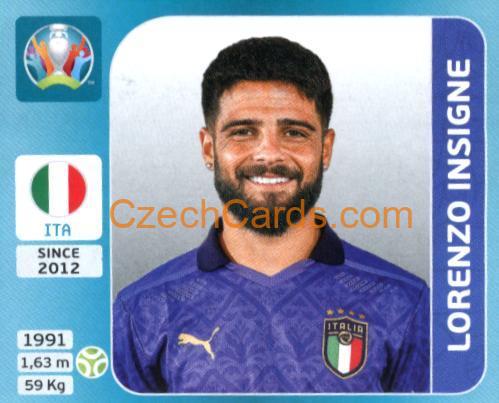 Lorenzo Insigne 2020 Panini UEFA Euro Tournament Ed. Blue #26