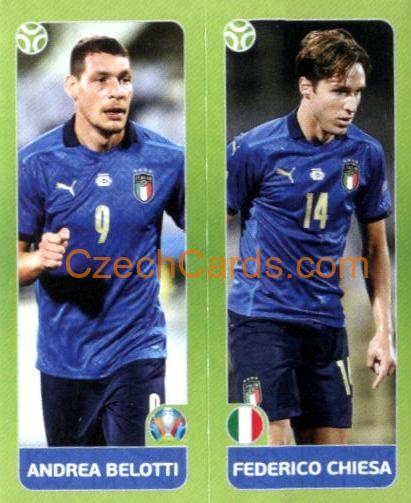 Andrea Belotti / Federico Chiesa 2020 Panini UEFA Euro Tournament Ed. Blue #33