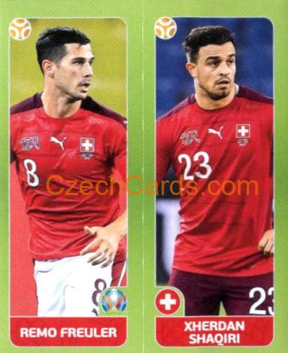 Remo Freuler / Xherdan Shaqiri 2020 Panini UEFA Euro Tournament Ed. Blue #36