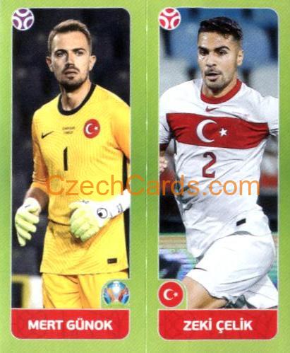 Mert Günok / Zeki Çelik 2020 Panini UEFA Euro Tournament Ed. Blue #82