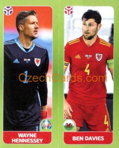 Wayne Hennessey / Ben Davies 2020 Panini UEFA Euro Tournament Ed. Blue #88