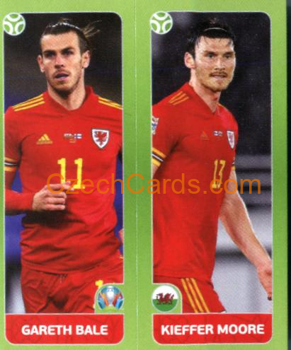 Gareth Bale / Kieffer Moore 2020 Panini UEFA Euro Tournament Ed. Blue #93