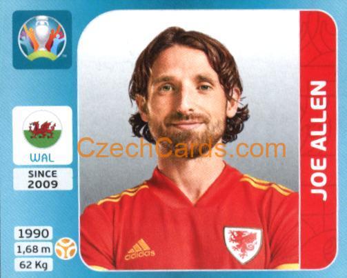 Joe Allen 2020 Panini UEFA Euro Tournament Ed. Blue #104