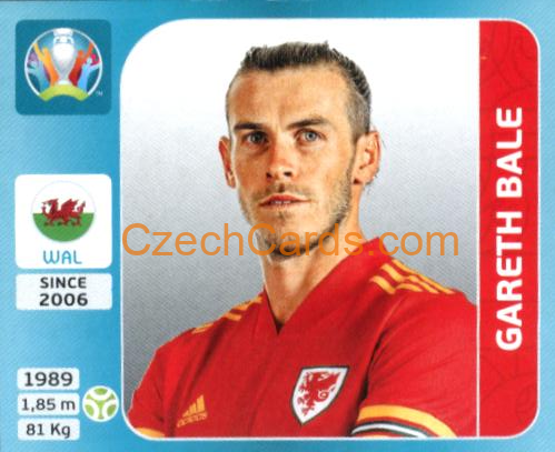 Gareth Bale 2020 Panini UEFA Euro Tournament Ed. Blue #112