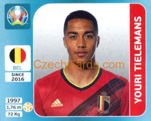 Youri Tielemans 2020 Panini UEFA Euro Tournament Ed. Blue #126