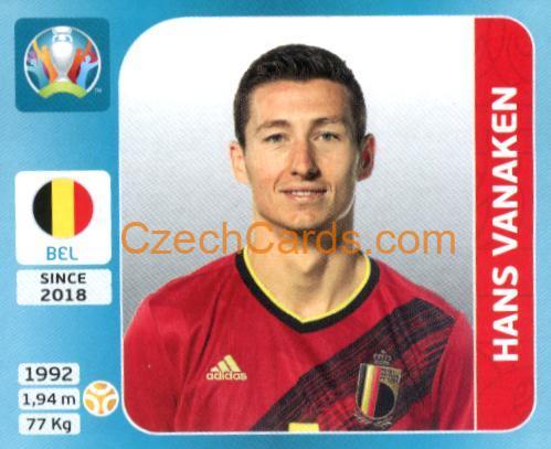 Hans Vanaken 2020 Panini UEFA Euro Tournament Ed. Blue #127