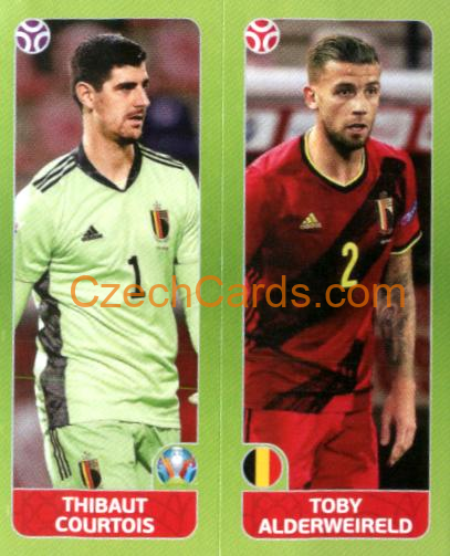 Courtois / Alderweireld 2020 Panini UEFA Euro Tournament Ed. Blue #136
