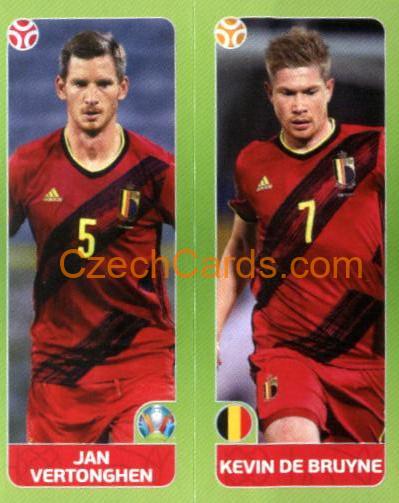 Jan Vertonghen / Kevin De Bruyne 2020 Panini UEFA Euro Tournament Ed. Blue #138