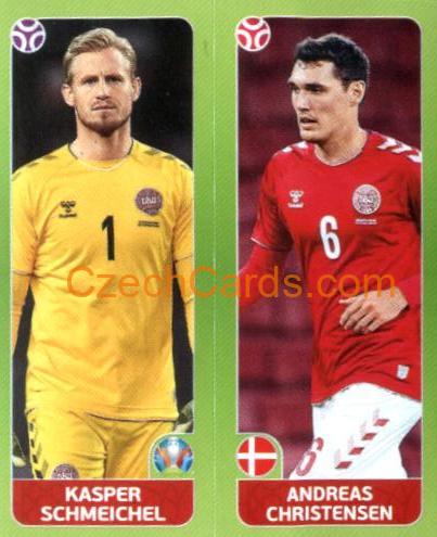 Kasper Schmeichel / Andreas Christensen 2020 Panini UEFA Euro Tournament Ed. Blue #142