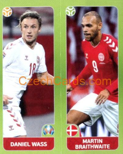 Daniel Wass / Martin Braithwaite 2020 Panini UEFA Euro Tournament Ed. Blue #146
