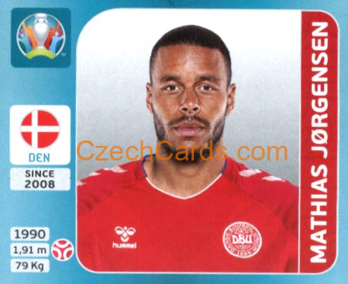 Mathias Jørgensen 2020 Panini UEFA Euro Tournament Ed. Blue #152
