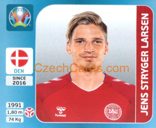 Jens Stryger Larsen 2020 Panini UEFA Euro Tournament Ed. Blue #155